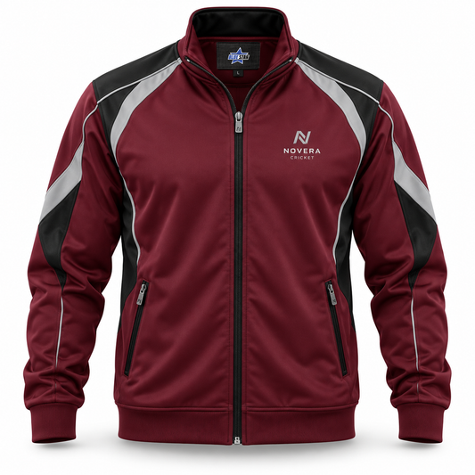 Custom Manufactured Sublimated Cricket Team Playing Kit - Maroon & Light Grey