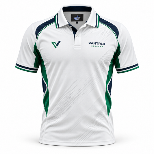 Custom Manufactured Sublimated Cricket Team Playing Kit - White & Teal