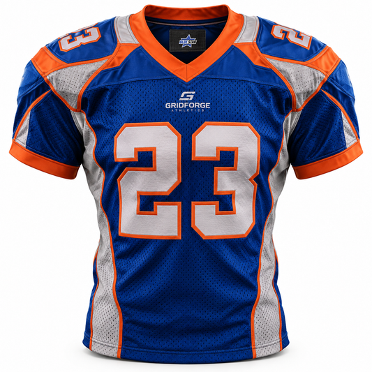 Custom Manufactured Gridiron American Football Game Jersey - Royal Blue & Red