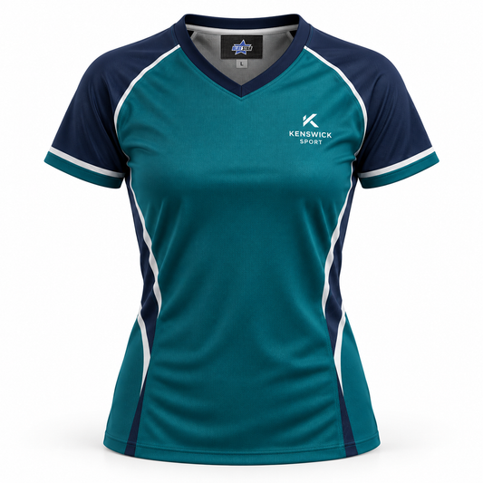 Custom Manufactured Sublimated Ice Hockey Team Jersey - Teal & Light Grey