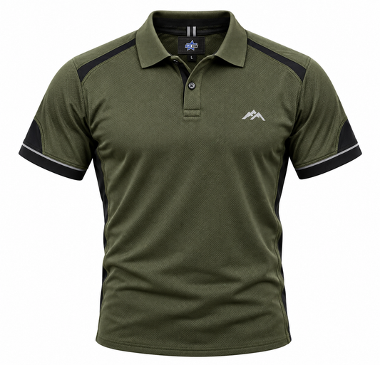 Custom Manufactured Equestrian & Sports Polo Shirt - Gold & Khaki