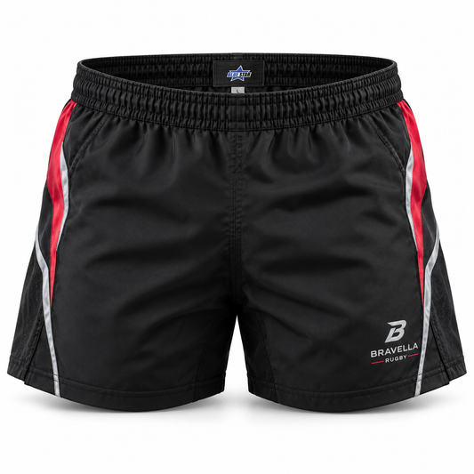 Custom Manufactured Heavyweight Match Rugby Jersey - Black & Red