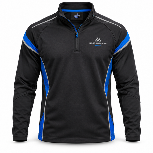 Custom Manufactured Heavyweight Match Rugby Jersey - Royal Blue & Grey