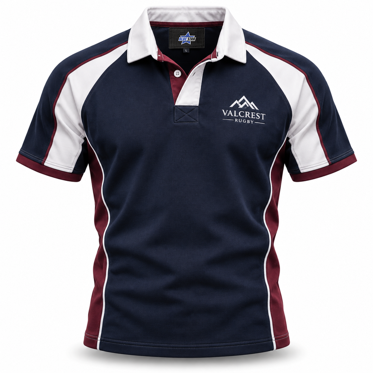 Custom Manufactured Heavyweight Match Rugby Jersey - White & Navy