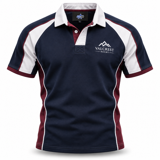 Custom Manufactured Heavyweight Match Rugby Jersey - White & Navy