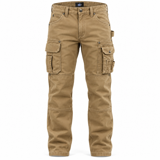 Custom Manufactured Heavy-Duty Canvas Field Utility Jacket - Tan & Orange