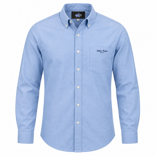 Custom Manufactured Corporate Oxford Executive Uniform Shirt - Slate Blue & Royal Blue