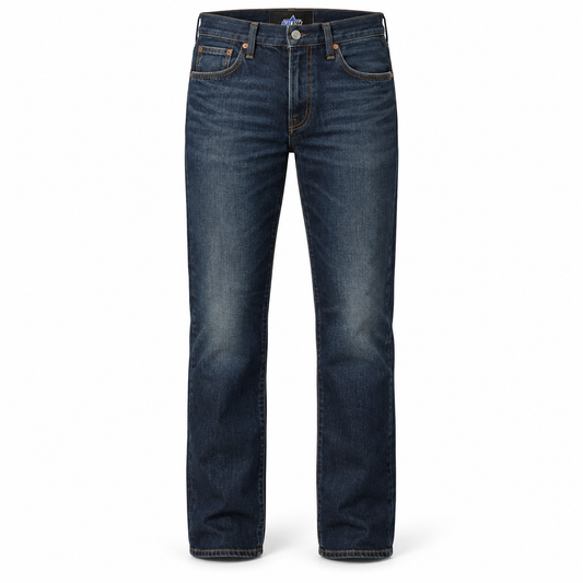 Custom Manufactured Heavyweight Indigo Textile Denim Shirt - Navy & Light Grey