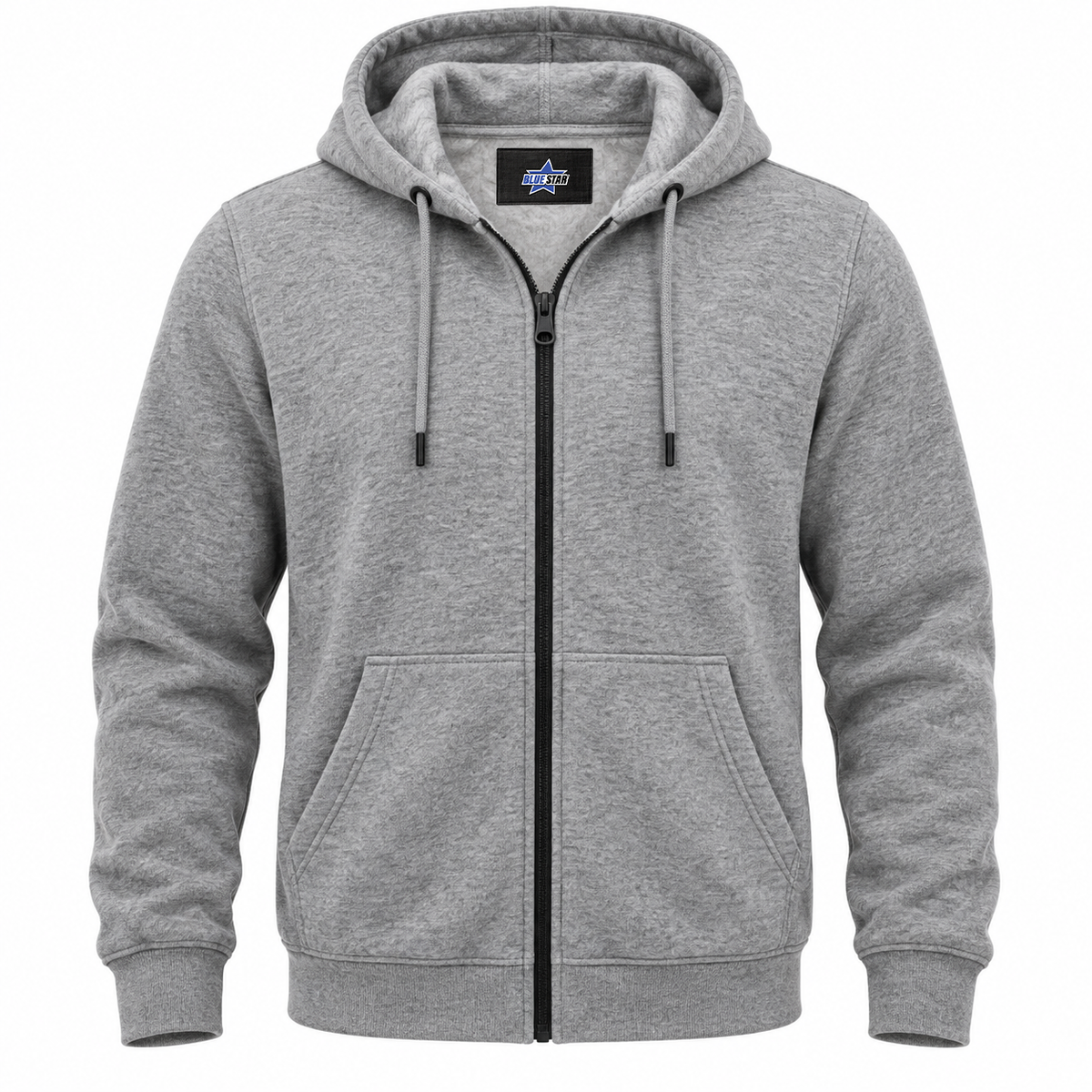 Custom Manufactured Heavyweight Brushed Fleece Crewneck Top - Charcoal & Light Grey