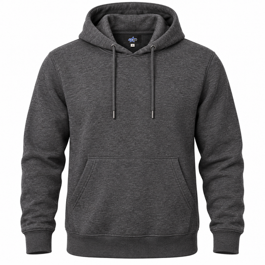 Custom Manufactured Heavyweight Brushed Fleece Crewneck Top - Grey & Charcoal