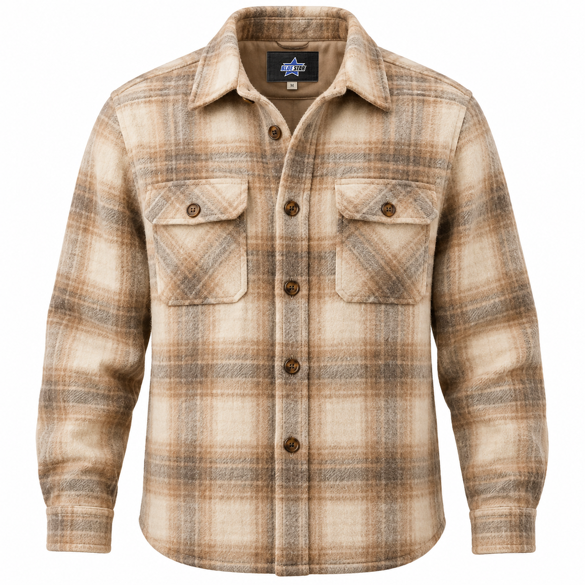 Custom Manufactured Heavyweight Brushed Fleece Crewneck Top - Tan