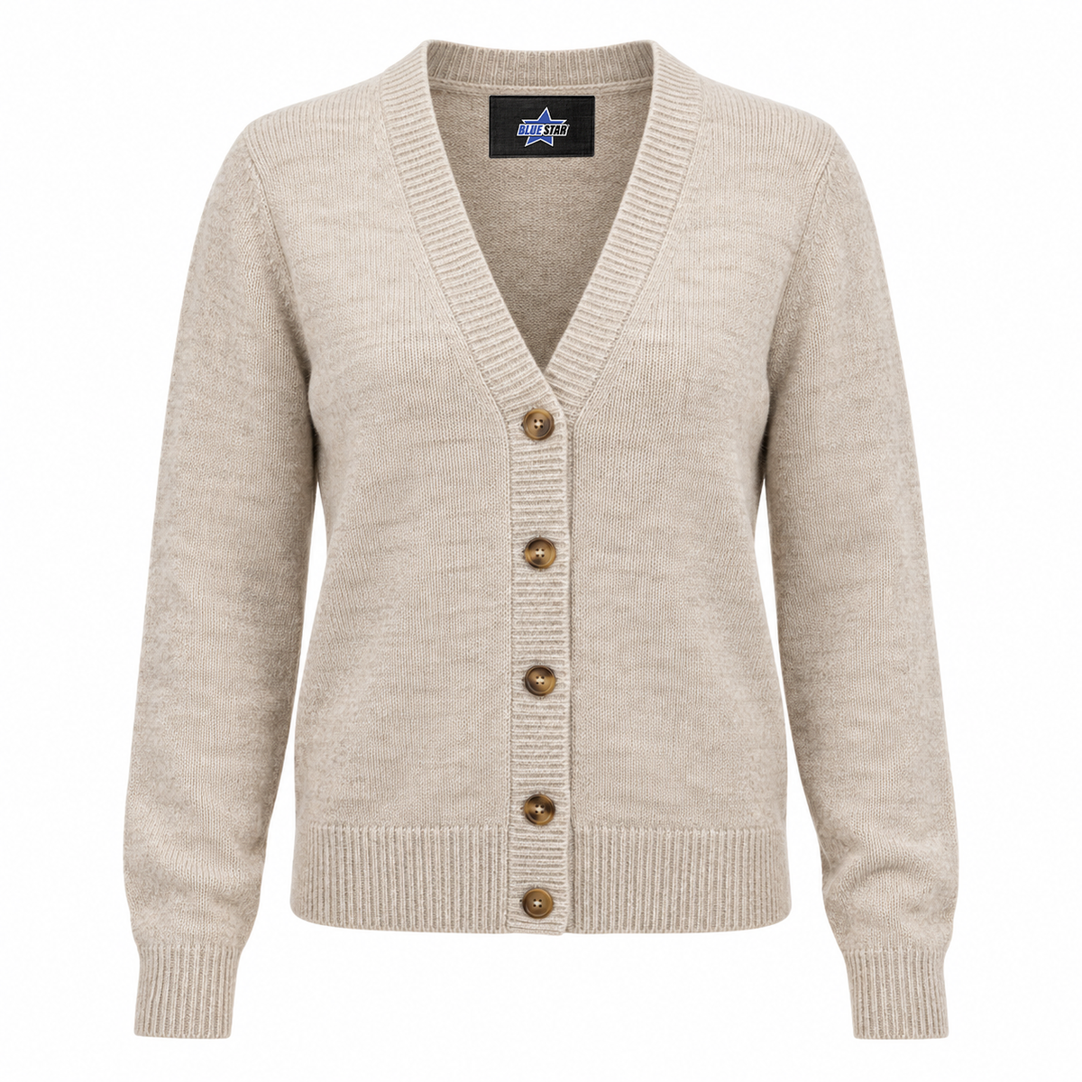 Custom Manufactured Premium Textured Ribbed Knit Textile Top - Grey & Tan