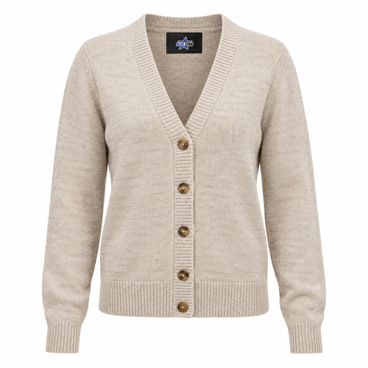 Custom Manufactured Premium Textured Ribbed Knit Textile Top - Grey & Tan