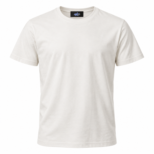 Custom Manufactured 100% Pure Organic Cotton Natural Garment - Light Grey & White