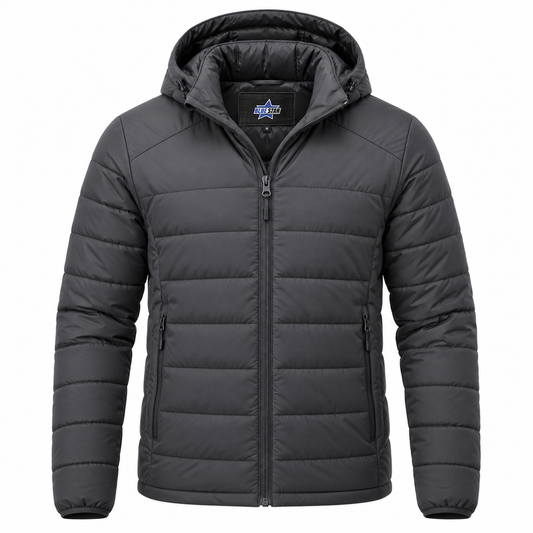 Custom Manufactured Diamond Quilted Thermal Insulated Jacket - Charcoal & Grey