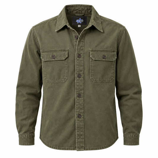 Custom Manufactured Heavy Industrial Workwear Utility Shirt - Gold & Khaki