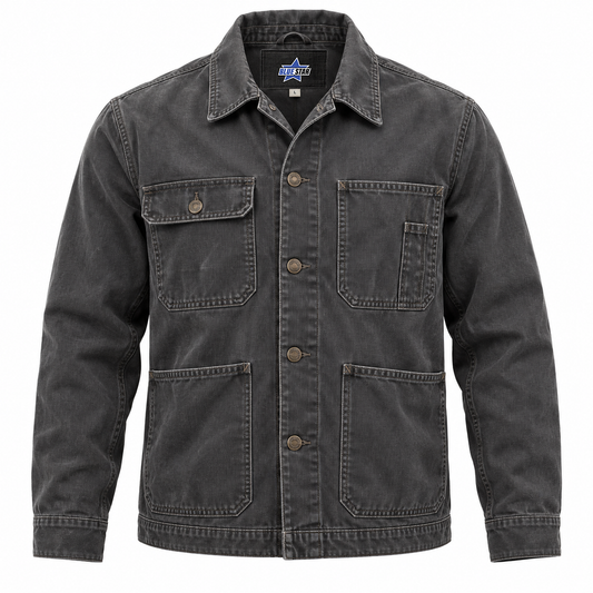 Custom Manufactured Heavy Industrial Workwear Utility Shirt - Grey & Charcoal