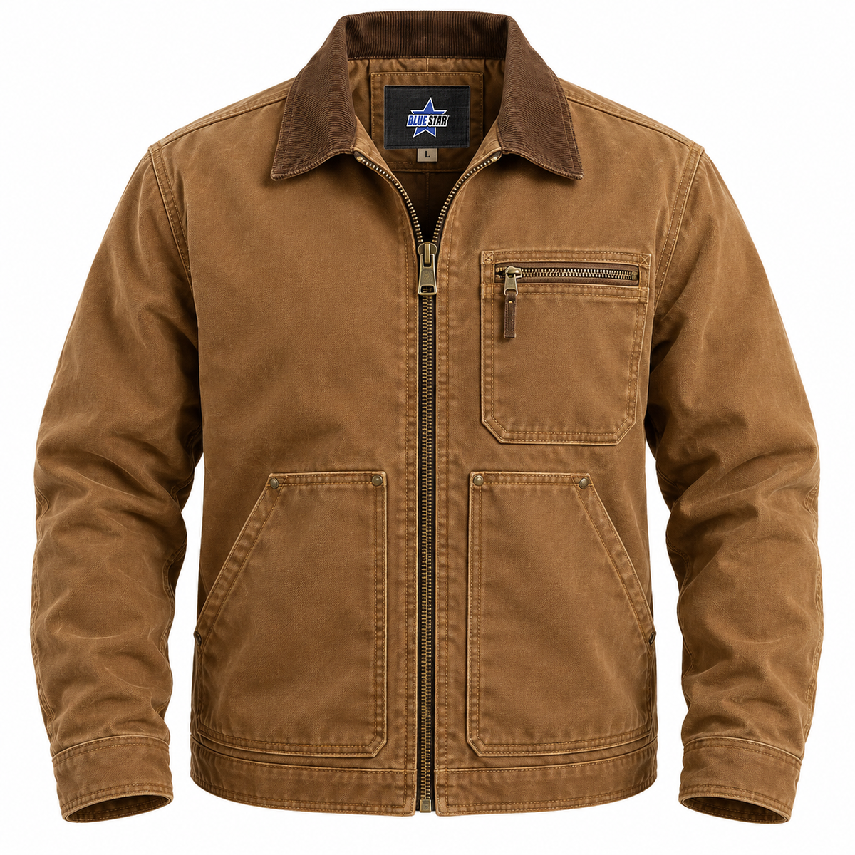 Custom Manufactured Heavy Industrial Workwear Utility Shirt - Orange