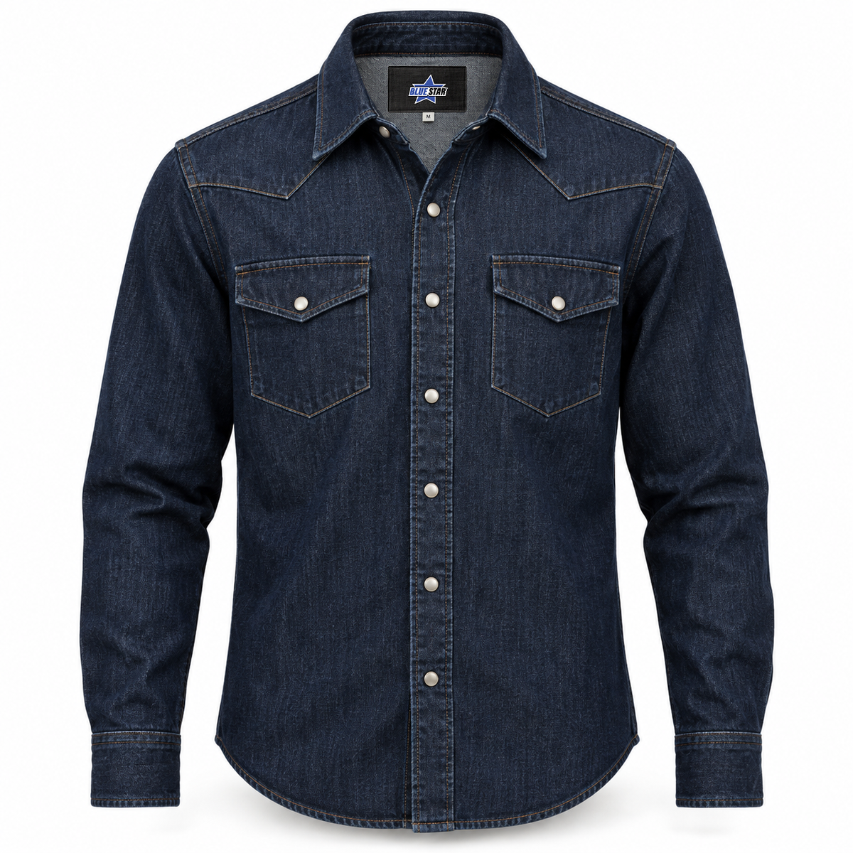 Custom Manufactured Yarn-Dyed Fine Woven Button-Down Shirt - Navy & Light Grey