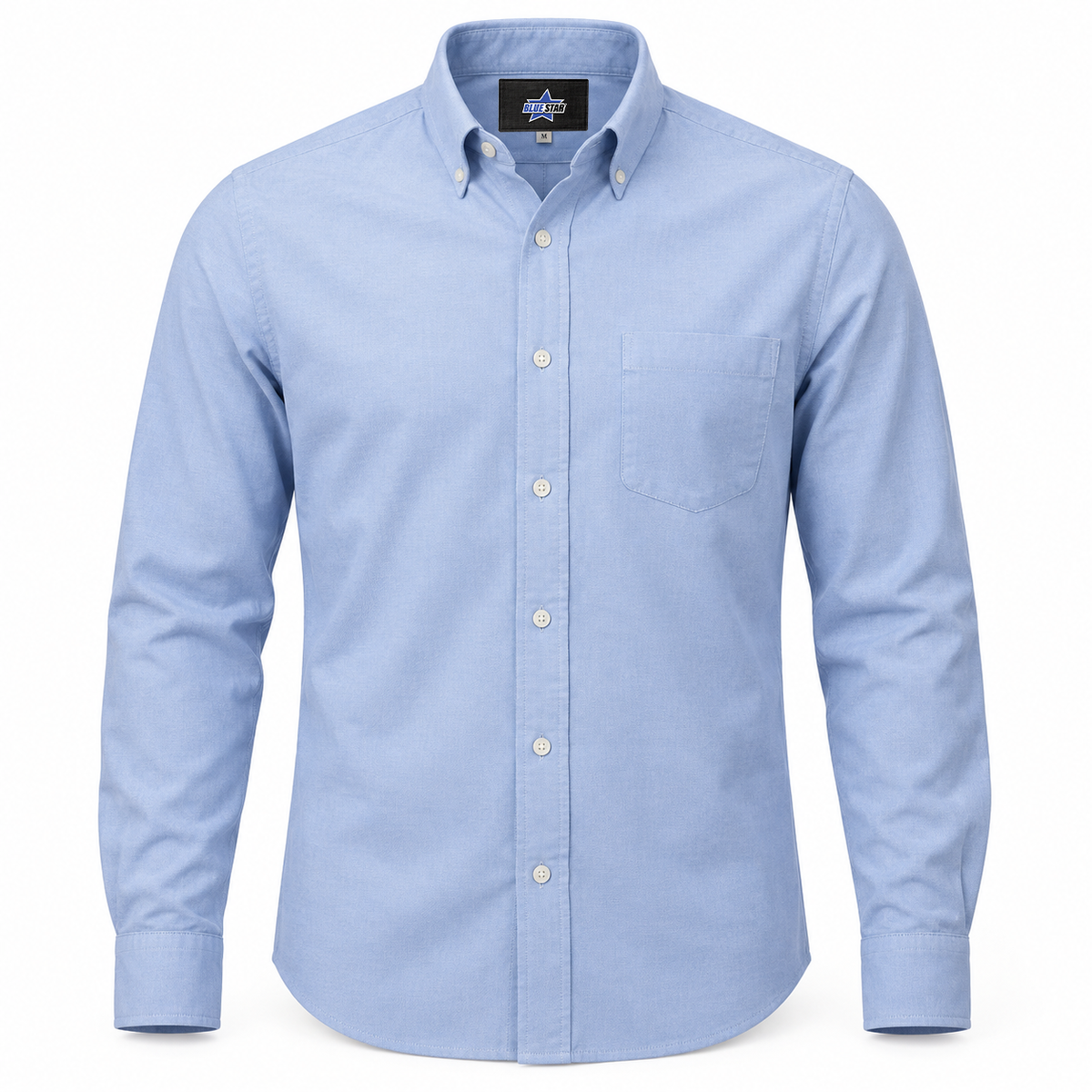 Custom Manufactured Yarn-Dyed Fine Woven Button-Down Shirt - Slate Blue