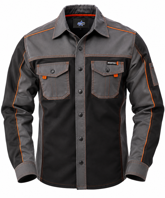 Custom Manufactured Heavy Construction Site Work Uniform & Overalls - Charcoal & Grey