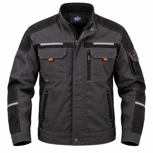 Custom Manufactured Heavy Construction Site Work Uniform & Overalls - Grey & Charcoal
