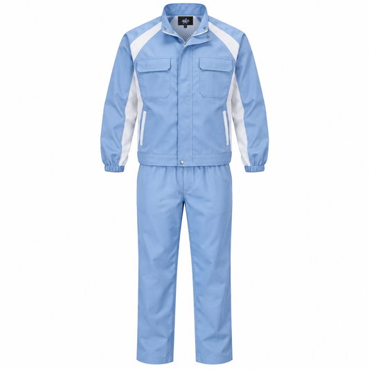 Custom Manufactured Food Industry Sanitary Processing Overcoat - Slate Blue & Royal Blue
