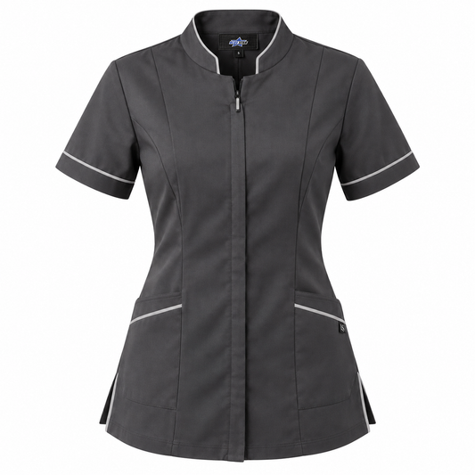 Custom Manufactured Front-Desk Hospitality Concierge Service Uniform - Grey & Charcoal