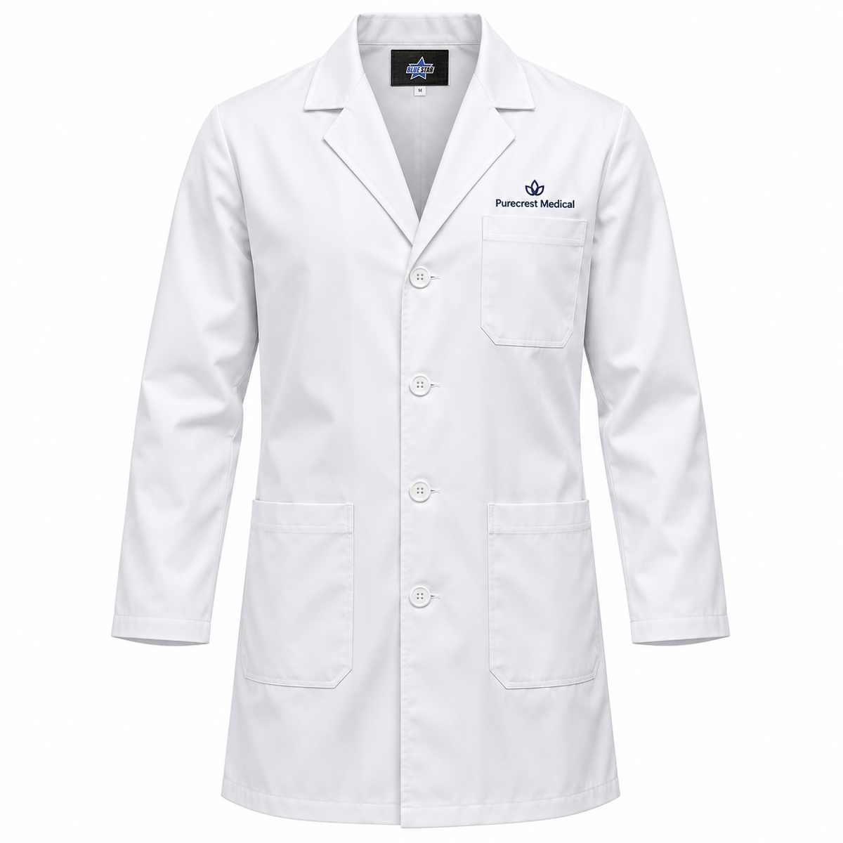 Custom Manufactured Healthcare Clinical Scrub Top & Medical Attire - Navy & White