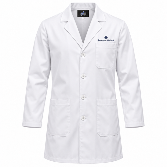 Custom Manufactured Healthcare Clinical Scrub Top & Medical Attire - Navy & White