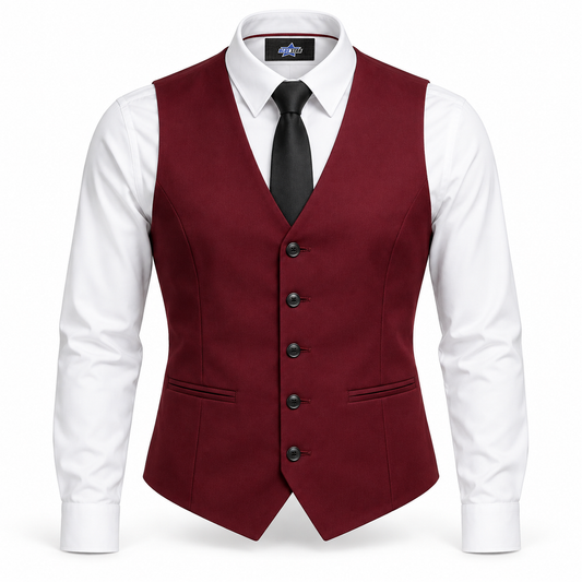 Custom Manufactured Retail Store Staff Service Uniform - White & Crimson