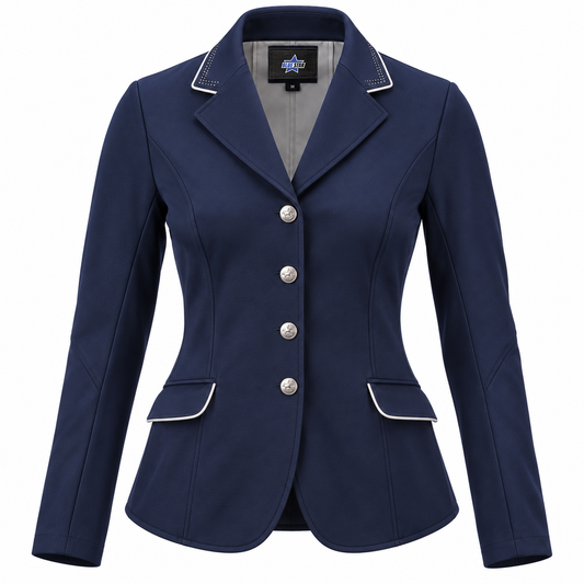 Custom Manufactured Classic Academic School Uniform Blazer - Navy & Light Grey