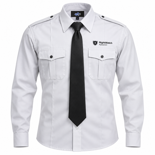Custom Manufactured Professional Security Officer Duty Uniform - White & Grey