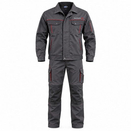 Custom Manufactured Heavy Industrial Workshop Utility Coverall - Charcoal & Grey
