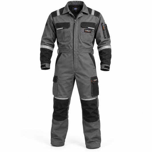 Custom Manufactured Heavy Industrial Workshop Utility Coverall - Grey & Charcoal