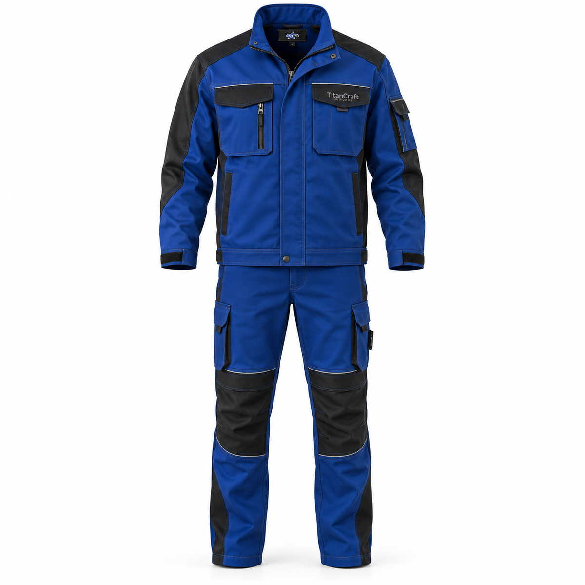 Custom Manufactured Heavy Industrial Workshop Utility Coverall - Royal Blue & Navy