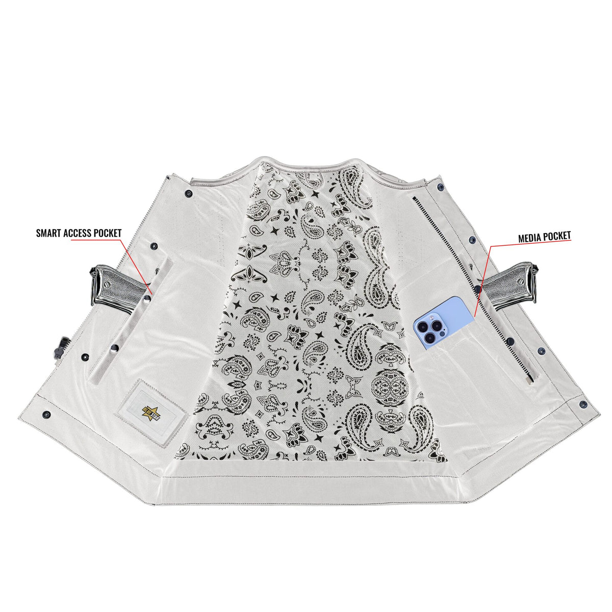 Blaze Lowside Chrome Phantom Men's Leather Vest