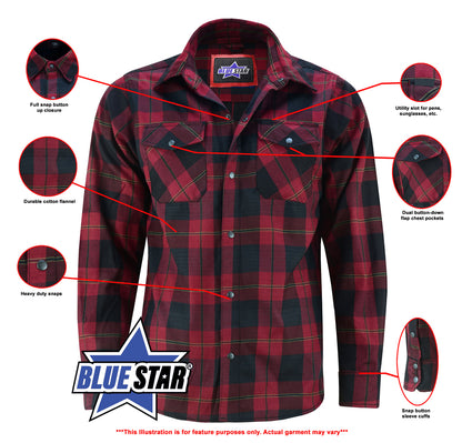 BSM1158 Flannel Shirt - Red and Black
