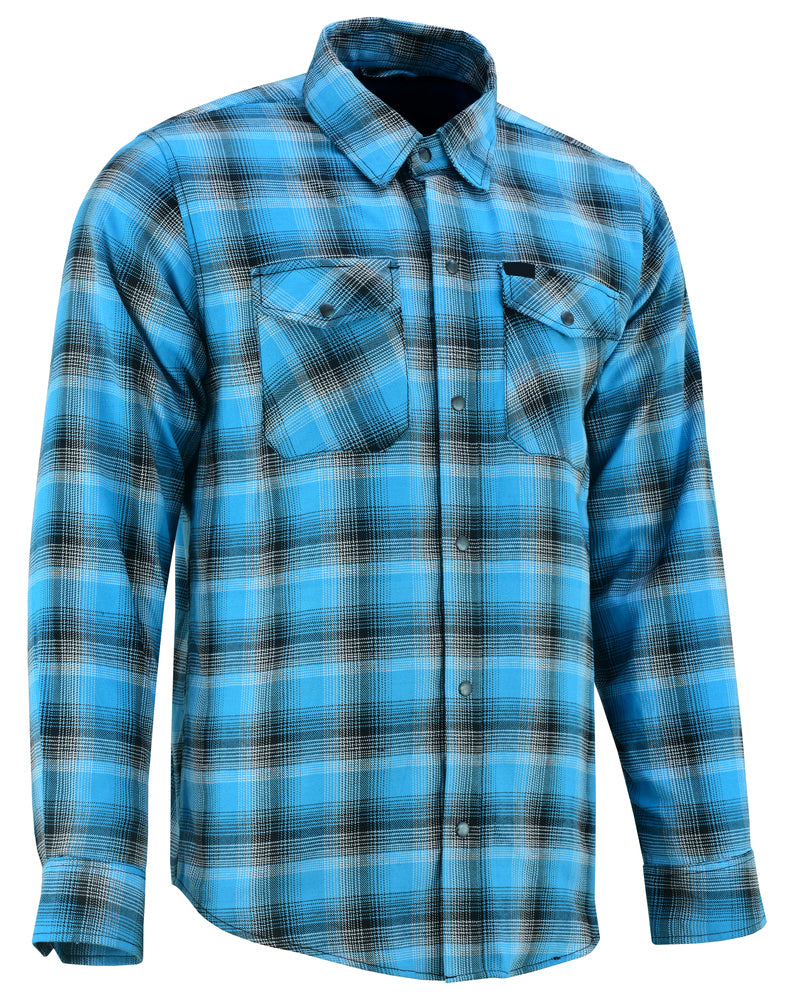 BSM1159 Flannel Shirt - Blue and Black Shaded