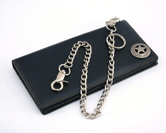 BSC236 Black Texas Star Concho Leather Wallet