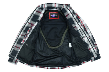 BSM1152 Armored Flannel Shirt - Black, White & Red