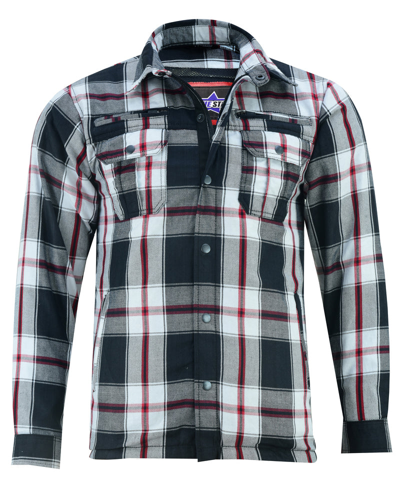 BSM1152 Armored Flannel Shirt - Black, White & Red