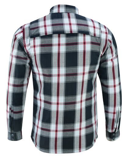 BSM1152 Armored Flannel Shirt - Black, White & Red