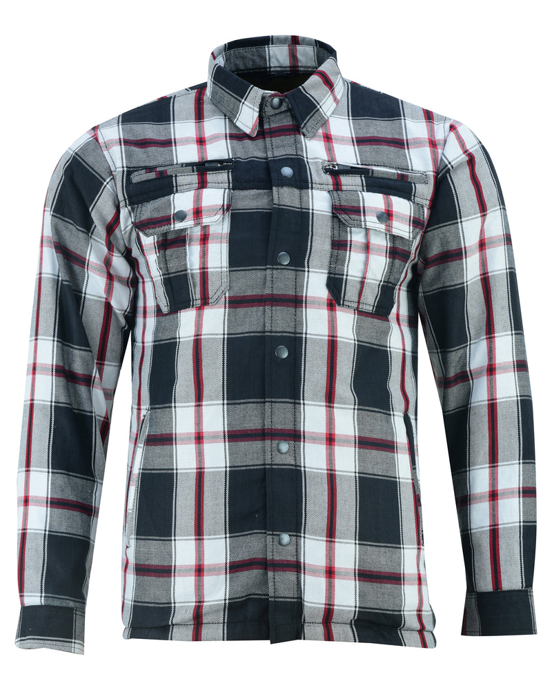 BSM1152 Armored Flannel Shirt - Black, White & Red