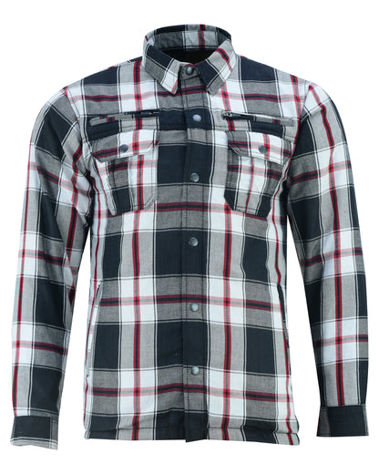 BSM1152 Armored Flannel Shirt - Black, White & Red