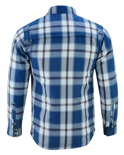 BSM1153 Armored Flannel Shirt - Blue, White & Maroon