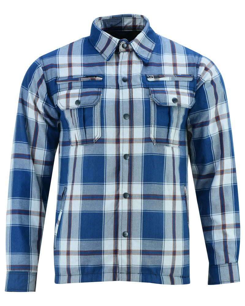 BSM1153 Armored Flannel Shirt - Blue, White & Maroon
