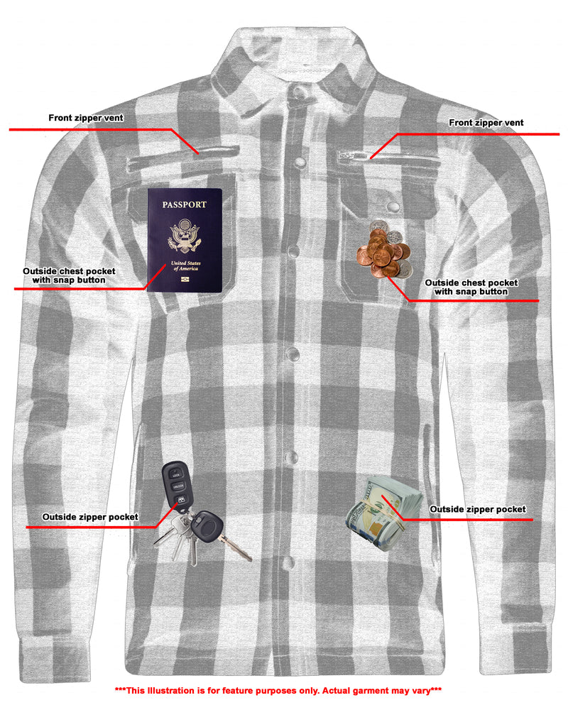 BSM1155 Armored Flannel Shirt - Orange