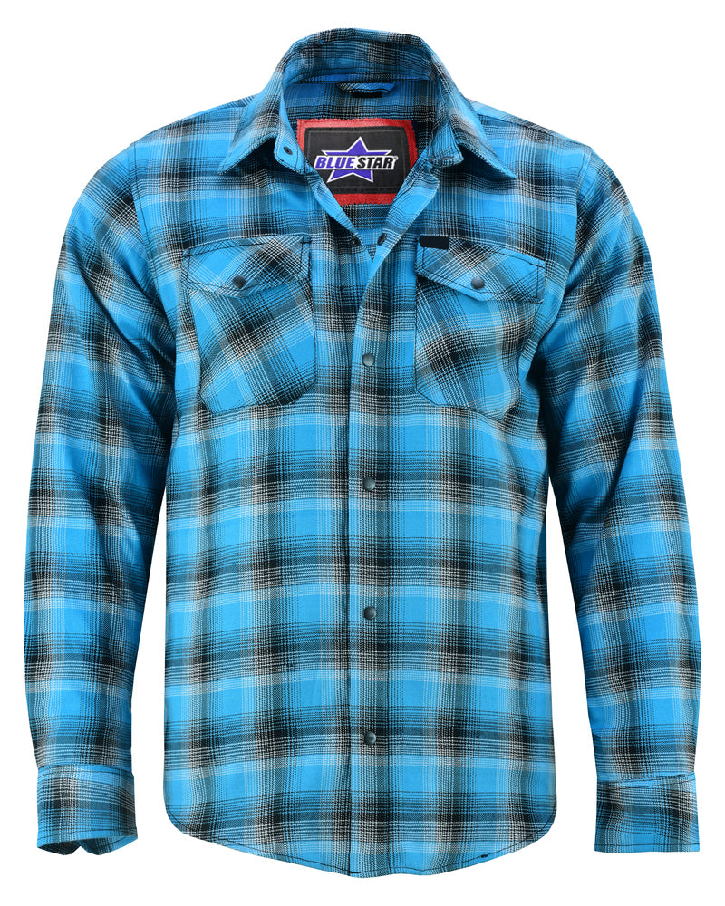 BSM1159 Flannel Shirt - Blue and Black Shaded