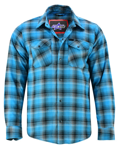 BSM1159 Flannel Shirt - Blue and Black Shaded